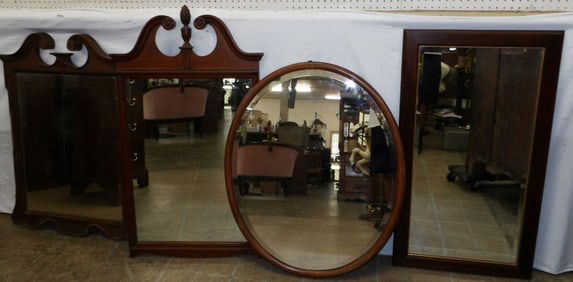 Four Mahogany Framed Mirrors