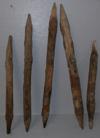 Lot of Five Primitive Pine Stretcher Gambrel