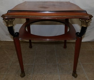 Mahogany & Paint Decorated Lamp Table