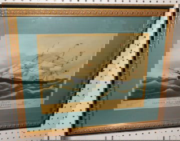 Framed & Matted Currier & Ives Clipper Ship Engraving