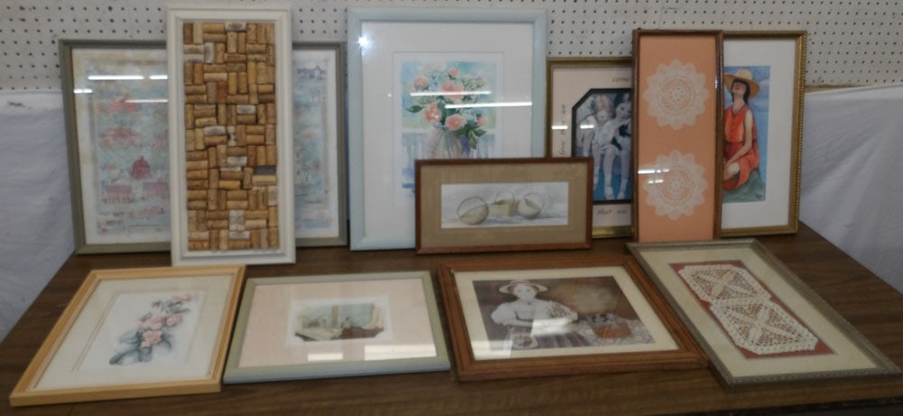 Lot of Framed Art: Lot of Framed Art. Up to 24" x 19" ALL DESCRIPTIONS AND ANY CONDITION STATEMENT GIVEN BY LANGSTON AUCTION GALLERY ARE STRICTLY OPINIONS AND LANGSTON'S SHALL HAVE NO RESPONSIBILITY FOR ERRORS OR OMISSI