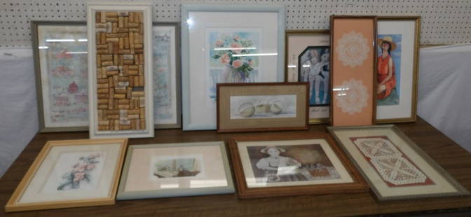 Lot of Framed Art: Lot of Framed Art. Up to 24" x 19" ALL DESCRIPTIONS AND ANY CONDITION STATEMENT GIVEN BY LANGSTON AUCTION GALLERY ARE STRICTLY OPINIONS AND LANGSTON'S SHALL HAVE NO RESPONSIBILITY FOR ERRORS OR OMISSI