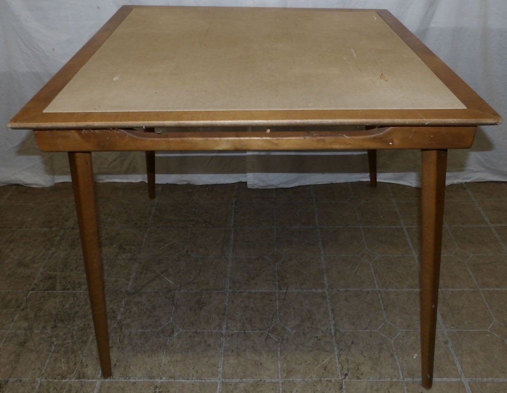 Maple Mid Century Modern Folding Card Table (1 of 3)