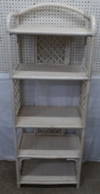 Painted Rattan Shelf
