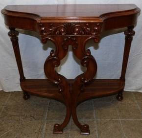 Carved Mahogany Console