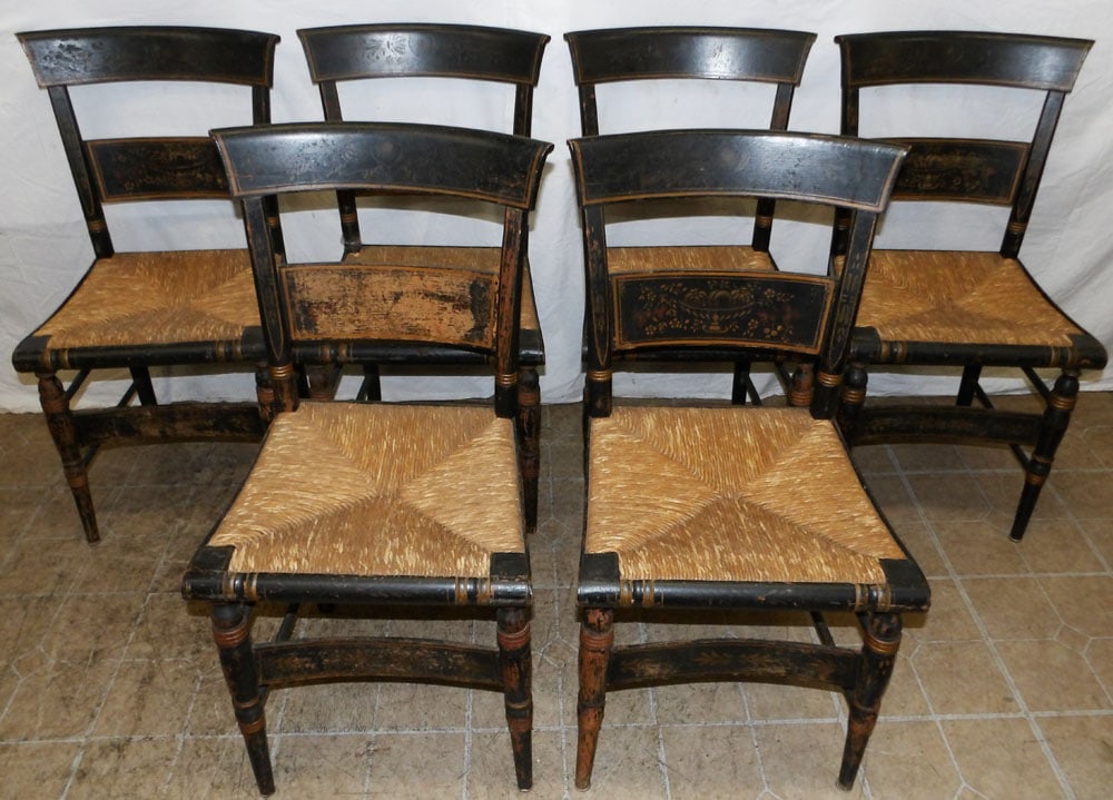 Set of Six Signed Hitchcock Dining Chairs (1 of 9)