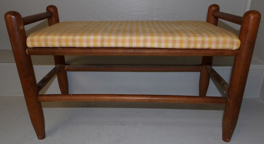 Walnut & Upholstered Top Bench