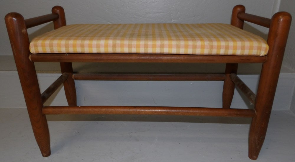 Walnut & Upholstered Top Bench (1 of 4)