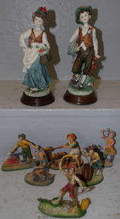 Lot of Italian Figurines: Lot of Italian Figurines. Up to 8 1/2" x 3 1/2" ALL DESCRIPTIONS AND ANY CONDITION STATEMENT GIVEN BY LANGSTON AUCTION GALLERY ARE STRICTLY OPINIONS AND LANGSTON'S SHALL HAVE NO RESPONSIBILITY FOR ERR