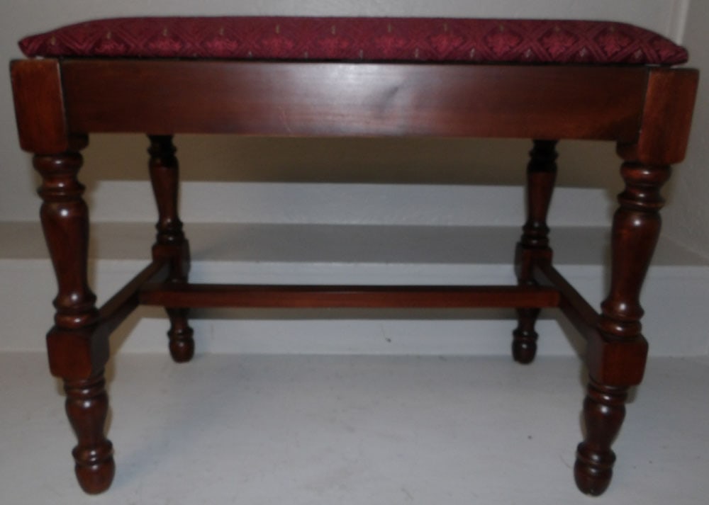 Cherry Upholstered Top Bench (1 of 4)