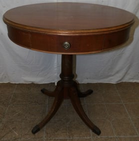 Mahogany Drum Table with One Drawer by Jamestown