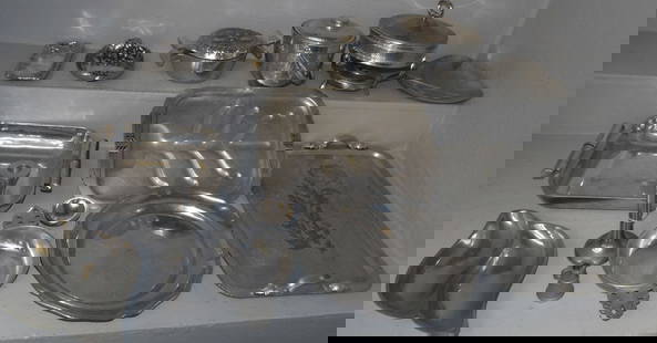 Lot of Cast Aluminum Items: Lot of Cast Aluminum Items . Up to 14" Dia. ALL DESCRIPTIONS AND ANY CONDITION STATEMENT GIVEN BY LANGSTON AUCTION GALLERY ARE STRICTLY OPINIONS AND LANGSTON'S SHALL HAVE NO RESPONSIBILITY FOR ERRORS