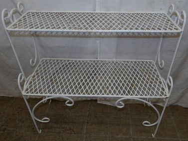 Painted Wrought Iron Two Tier Stand