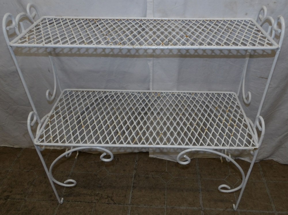 Painted Wrought Iron Two Tier Stand (1 of 5)