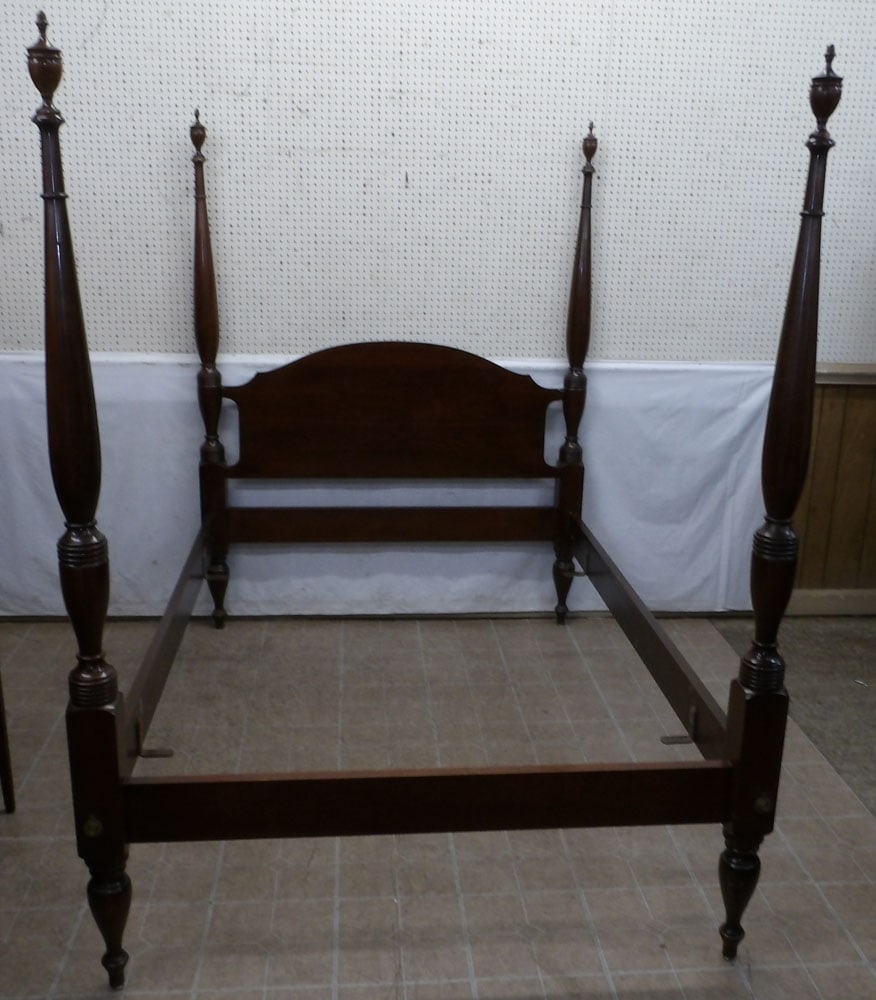 Mahogany Four Post Full Size Bed with Rails, (Attributed to Craftique) (1 of 6)