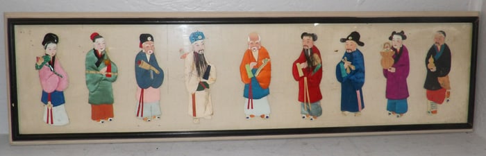 Framed Oriental Silk Doll