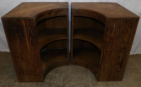 Pair of Oak Corner Shelves