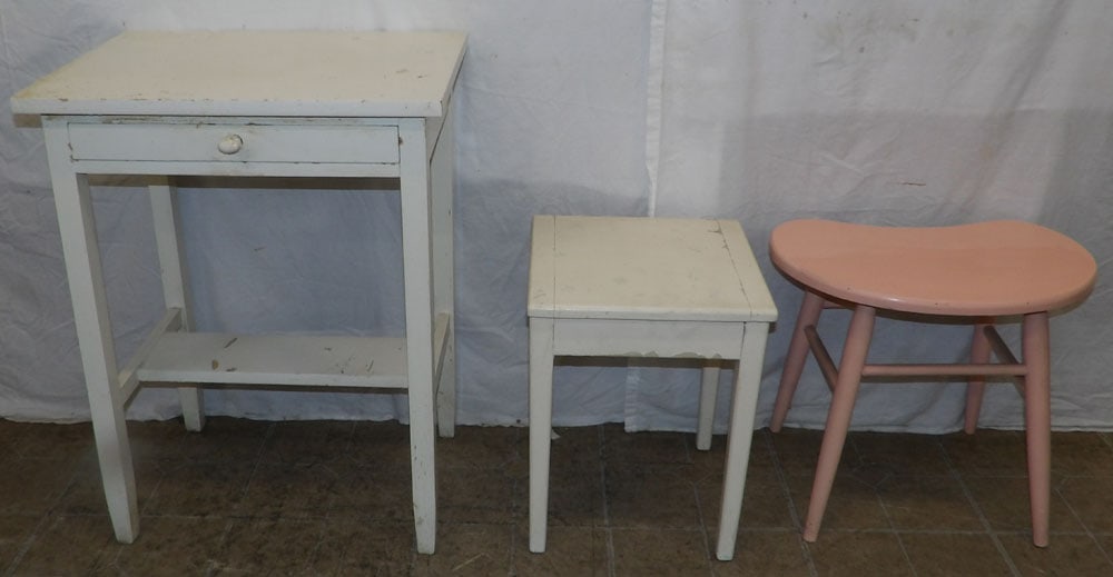 Three Painted Wooden Stands (1 of 4)