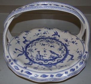 Hand Painted Porcelain Basket