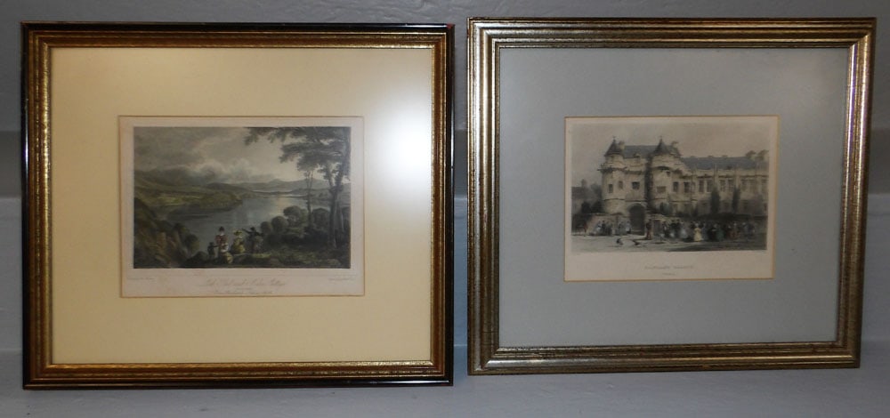 Two Framed Colored Engravings, (One Marked Bute-Shire) (1 of 10)