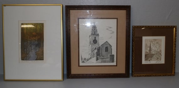 Three Prints, (Two Pencil Signed)