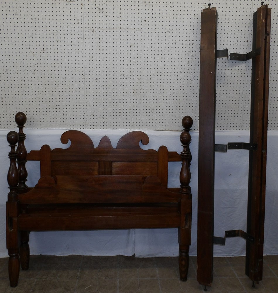 Antique Walnut Full Size Bed with Rails (1 of 6)