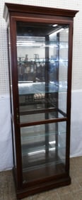 Cherry Lighted Curio Cabinet by Howard Miller