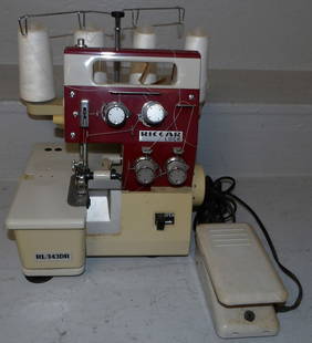 Riccar Lock Vintage Sewing Machine: Riccar Lock Vintage Sewing Machine . 12 1/2" H 11" W 10" D ALL DESCRIPTIONS AND ANY CONDITION STATEMENT GIVEN BY LANGSTON AUCTION GALLERY ARE STRICTLY OPINIONS AND LANGSTON'S SHALL HAVE NO RESPONSIBIL
