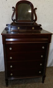Mahogany Gentleman's Chest with Mirror by Drexel