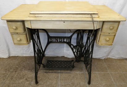 Antique Painted Oak Singer Sewing Machine