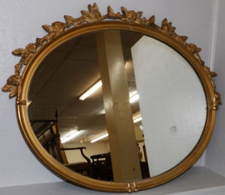 Gilded Frame Oval Mirror