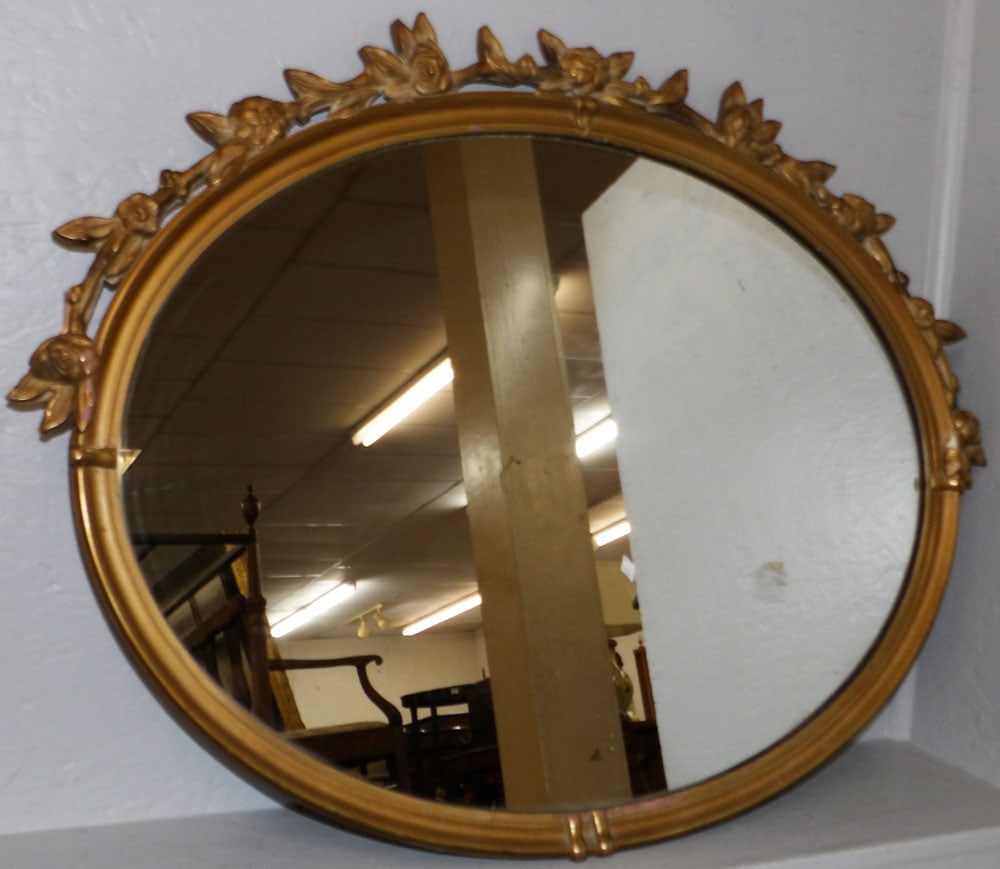 Gilded Frame Oval Mirror (1 of 2)