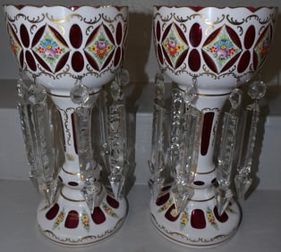 Pair of Bohemian Lusters