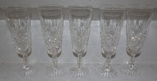 Five Waterford Champagne Glasses