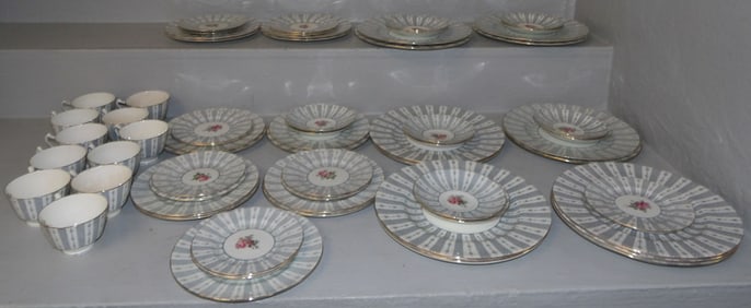 62 Pieces of Staffordshire Porcelain, Stamped Bailey Banks & Biddle