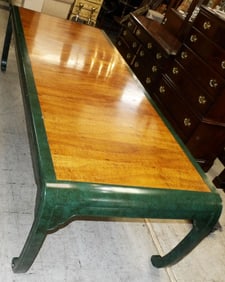 Painted Walnut Dining Table by Henredon with Two Leaves