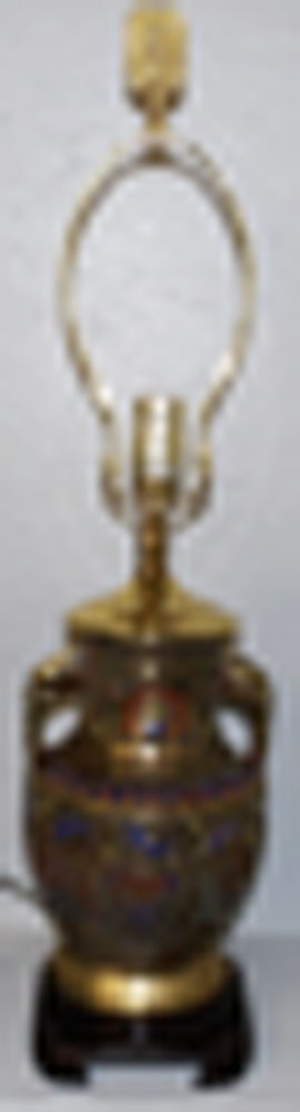 Antique Champleve Vase Made Into Lamp (1 of 3)