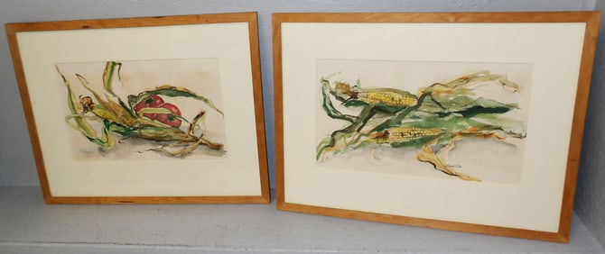 Pair of Framed Watercolors Artist Signed