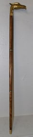 Three Part Oak & Brass Eagle Head Walking Stick