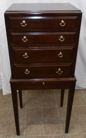 Mahogany Four Drawer Silver Chest with Slide & Carrying Handles by Madison Square