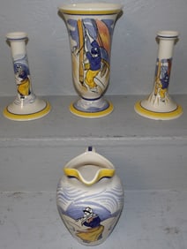 Four Pieces of Paint Decorated Quimper Pottery