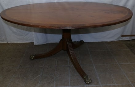 19th Century Mahogany Inlaid Oval Center Table