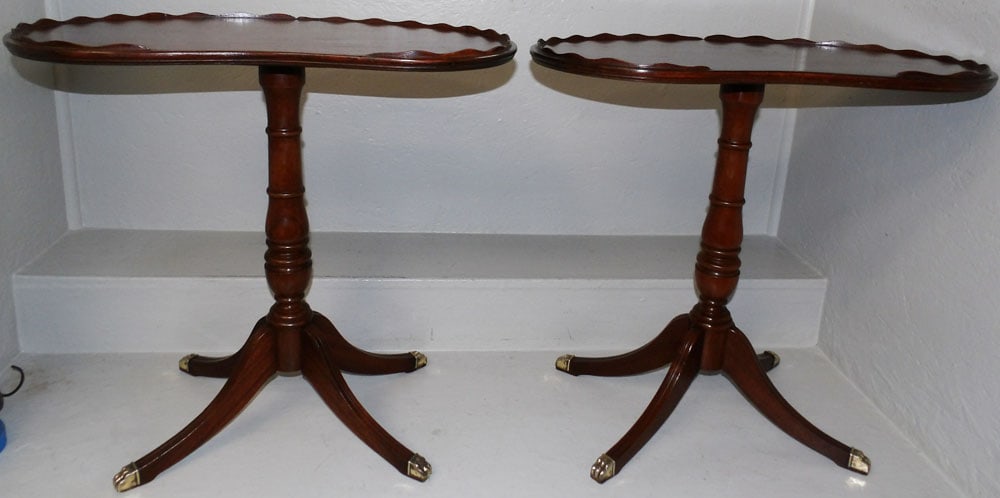 Pair of Mahogany Kidney Shaped Top Stands (1 of 5)