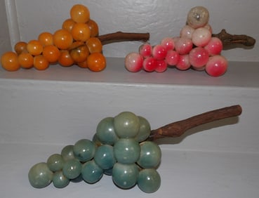 Three Alabaster Grape Bunches