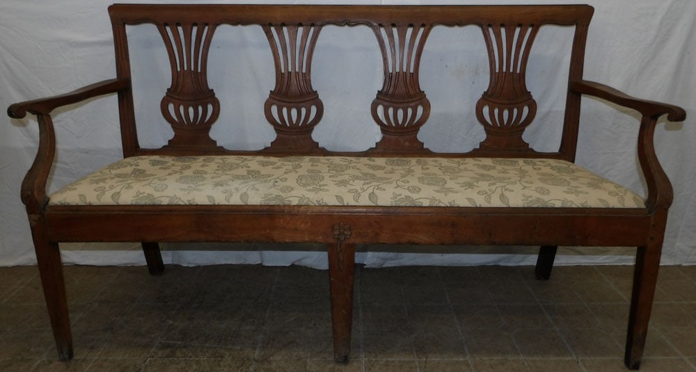 19th Century Cherry Continental Bench (1 of 7)