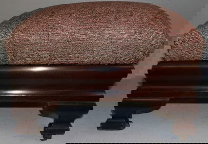 Mahogany & Upholstered Top Empire Style Ottoman