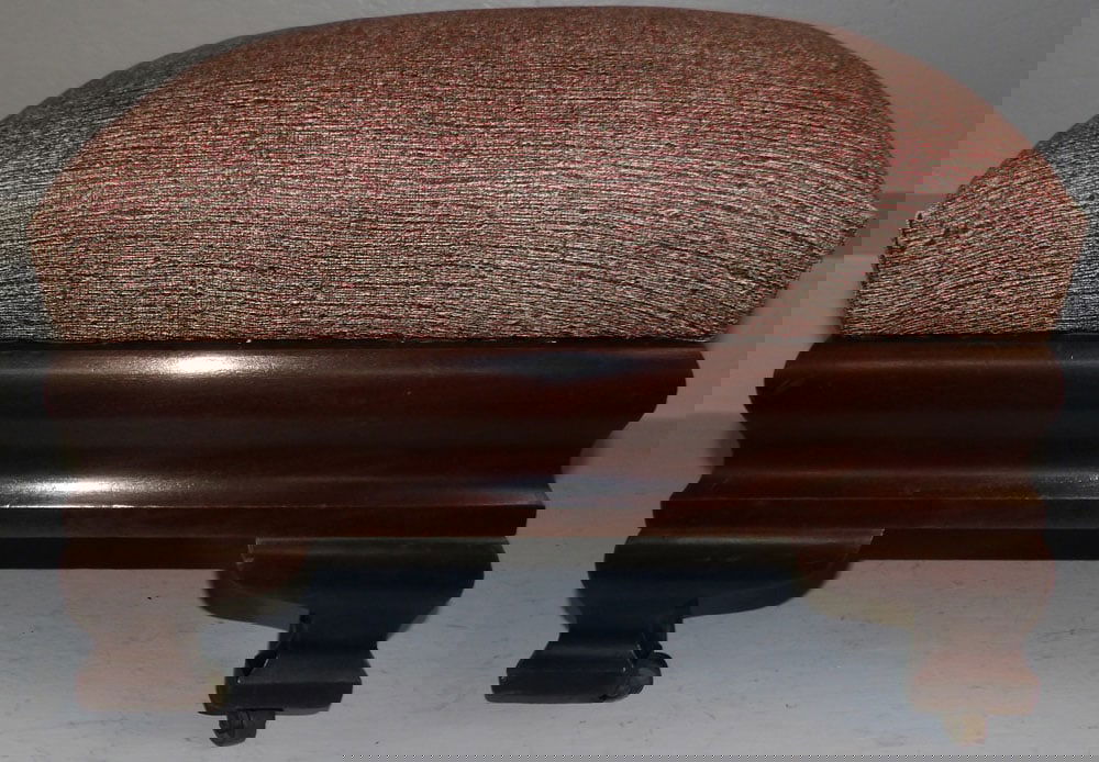 Mahogany & Upholstered Top Empire Style Ottoman (1 of 3)