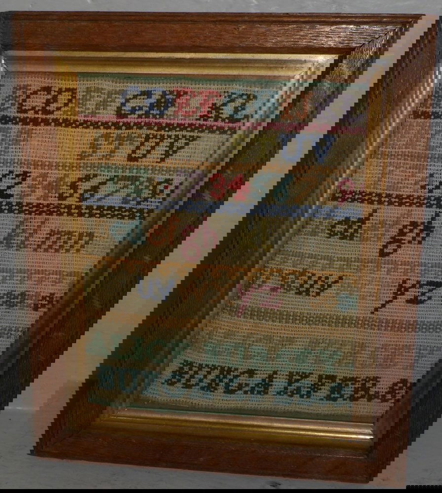 19th Century Needlework Sampler in Oak Frame by Alice Nursey Bumgay (1 of 4)