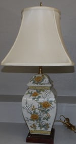Oriental Painted Porcelain Urn Made Into Lamp