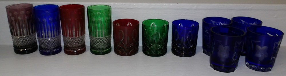 Lot of Eleven Mixed Cut to Clear Cocktails & Highballs (1 of 8)